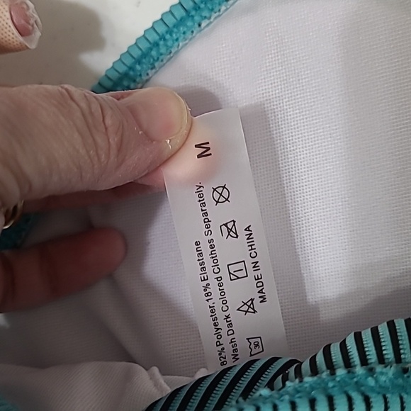 Unknown Brand women's Blue Ribbed Swimsuit Size Medium - Picture 4 of 9